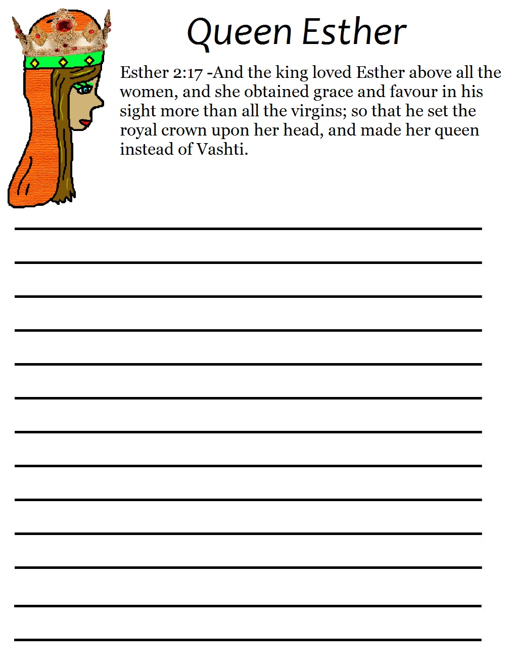 Queen Esther Sunday School Lesson